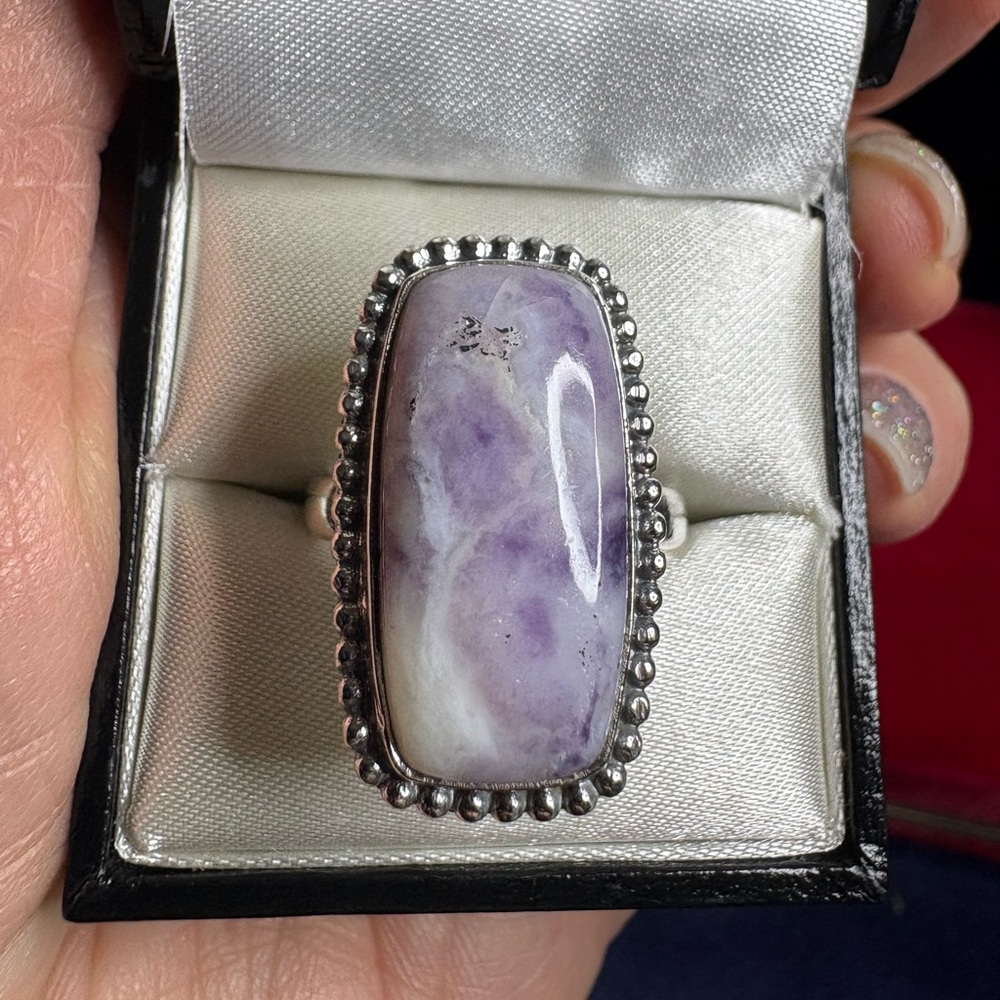 Ring Spirit Quartz Amethyst 925 Sterling Silver Statement Healing Stone